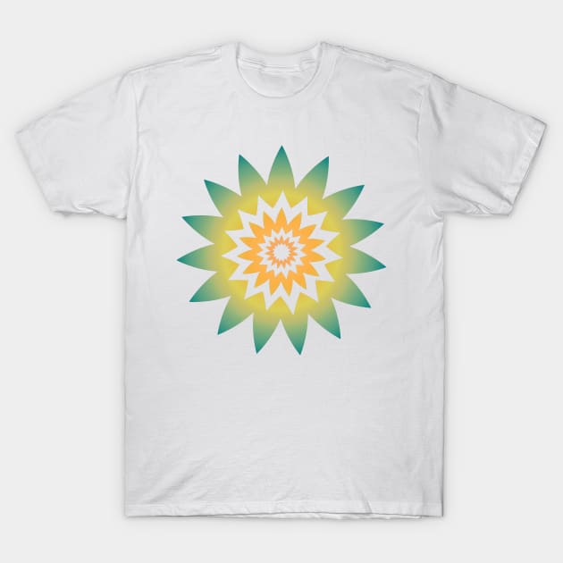 Blue and yellow gradient floral design T-Shirt by SamridhiVerma18